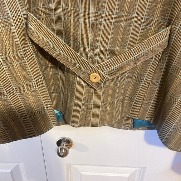 #35 Liz Claiborne Brown and Teal Suit Jacket, Size 12 - Picture 7 of 7